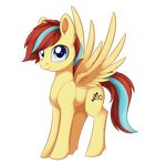  alpha_channel blue_eyes brown_hair cutie_amrk cutie_mark equine fan_character feathered_wings feathers female feral fur hair hooves mammal my_little_pony pegasus simple_background smile solo standing transparent_background wings xduskstarx yellow_feathers yellow_fur 
