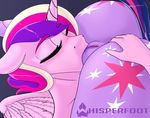  2017 anthro anthrofied blush butt cunnilingus cutie_mark duo equine eyes_closed feathered_wings feathers female female/female friendship_is_magic hair horn mammal multicolored_hair my_little_pony nude oral pink_feathers princess_cadance_(mlp) pussy sex twilight_sparkle_(mlp) vaginal whisperfoot winged_unicorn wings 
