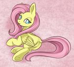  blue_eyes cutie_mark equine eyelashes feathers featureless_crotch female feral fluttershy_(mlp) friendship_is_magic fur hair mammal my_little_pony pegasus pink_hair smile solo wings xduskstarx yellow_feathers yellow_fur 