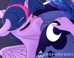  2017 anthro anthrofied blush butt cunnilingus cutie_mark duo equine eyes_closed feathered_wings feathers female friendship_is_magic hair horn mammal my_little_pony nude oral princess_luna_(mlp) purple_feathers pussy sex twilight_sparkle_(mlp) vaginal whisperfoot winged_unicorn wings 