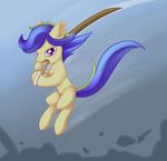  blue_hair cutie_mark equine fan_character female feral hair holding_object holding_weapon hooves mammal melee_weapon my_little_pony purple_eyes simple_background solo sword weapon xduskstarx 