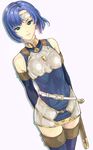  armor blue_eyes blue_hair breastplate commentary_request elbow_gloves eyebrows_visible_through_hair fire_emblem fire_emblem:_ankoku_ryuu_to_hikari_no_tsurugi fire_emblem:_monshou_no_nazo fire_emblem:_shin_ankoku_ryuu_to_hikari_no_tsurugi fire_emblem:_shin_monshou_no_nazo fire_emblem_echoes:_mou_hitori_no_eiyuuou gloves headband highres katua kazakami_73 looking_at_viewer short_hair simple_background smile solo sword thighhighs weapon zettai_ryouiki 