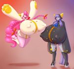  2017 anthro big_breasts blazblue breasts cosplay duo earth_pony equine erect_nipples female friendship_is_magic horse huge_breasts hyper hyper_breasts hyperstorm_h mammal marauder6272 maud_pie_(mlp) my_little_pony nipple_bulge nipples pinkie_pie_(mlp) pony taokaka video_games 