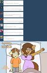  anthro blush breasts cleavage clothed clothing comic cum english_text equine fan_character female georgia_lockheart horn male mammal my_little_pony oliver_cotter stunnerpony text tumblr unicorn 
