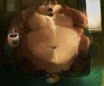  2017 bear belly canine cup digital_media_(artwork) duo facesitting fox fullheroo inside looking_at_viewer male mammal morbidly_obese nude obese overweight plantigrade sitting solo_focus 