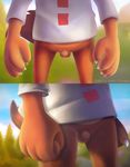  ! anthro balls bubsy bubsy_(series) claws close-up clothed clothing edit feline fur humanoid_penis lynx male mammal micropenis nishi outside penis sharp_claws shirt solo standing video_games 