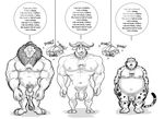  anothermeekone anthro balls bell benjamin_clawhauser bovine buffalo cape_buffalo cheetah chief_bogo collar digital_media_(artwork) disney english_text feline foreskin fur horn hypnosis leodore_lionheart lineup lion looking_at_viewer male mammal mind_control muscular muscular_male nipples nude obese open_mouth overweight penis pubes simple_background smile spiral_eyes story story_in_description text uncut zootopia 