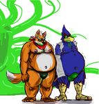  2015 anothermeekone anthro avian beak belly big_belly bird blue_feathers bulge canine clothed clothing falco_lombardi feathers fox fox_mccloud fur goo goo_creature green_clothing green_eyes green_underwear group hypnosis licking licking_lips male mammal mind_control monster navel neckerchief nintendo nipples overweight overweight_male red_neckerchief simple_background skimpy smile spiral_eyes star_fox talons tentacles tongue tongue_out underwear video_games weight_gain white_background white_fur 