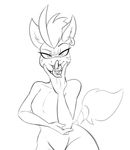  2017 anthro bubbly_gum_(oc) equine fan_character girly jrvanesbroek male mammal monochrome my_little_pony nude piercing saliva tail_wraps tongue tongue_piercing two_tongues wide_hips wraps zebra 