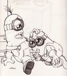  2010 black_and_white clothed clothing despicable_me fellatio gay licking male minion minion_(char) minions monochrome open_mouth oral oral_sex panting penis sex source_request sweat tongue tongue_out unknown_artist unknown_artist_signature 
