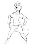  anthro balls big_penis canine clothed clothing erection greyscale humanoid_penis komponi male mammal monochrome penis sketch solo standing uncut 