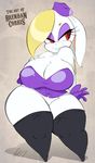  anthro big_breasts blonde_hair breasts brendancorris clothed clothing digital_media_(artwork) eyeshadow female gloves hair half-closed_eyes harriet_(mario) hat lagomorph legwear makeup mammal mario_bros nintendo red_eyes slightly_chubby solo stockings super_mario_odyssey thick_thighs thigh_highs video_games wide_hips 