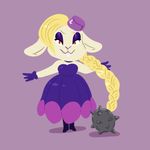  anthro buckteeth clothing dress female fur hair harriet_(mario) hat lagomorph looking_at_viewer mammal mario_bros nintendo rabbit smug solo super_mario_odyssey teeth video_games violetmagician white_fur yellow_fur 