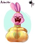  2016 anthro big_breasts breasts chowder_(series) clothed clothing digital_drawing_(artwork) digital_media_(artwork) female hi_res komponi lagomorph mammal murderousart open_mouth panini_(chowder) rabbit simple_background solo 