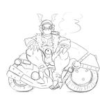  anothermeekone anthro balls black_and_white cigar claws clothing digimon digital_drawing_(artwork) digital_media_(artwork) erection guilmon hypnosis jacket looking_at_viewer male mammal mind_control monochrome mostly_nude motorcycle penis scalie simple_background smile smoke smoking solo spiral_eyes vehicle wheel white_background 