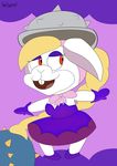  anthro blonde_hair buckteeth clothing dress female fur hair harriet_(mario) hat lagomorph lapitdraws looking_at_viewer mammal nintendo rabbit smug solo super_mario_odyssey teeth video_games white_fur 