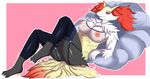  2017 anthro braixen breasts canine clothed clothing digital_media_(artwork) fan_character female fisnet fox harnny lingerie mammal minx_lyra nintendo nipples pok&eacute;mon video_games 