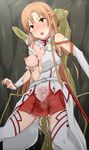  1girl artist_request asuna_(sao) bestiality blush breasts brown_hair insect long_hair mantis ovipositor sword_art_online tagme torn_clothes vaginal_insertion x-ray 