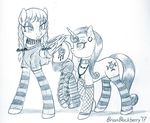  boots brian_mcpherson clothing collar cutie_mark duo equine fishnet footwear friendship_is_magic goth horn horse inky_rose_(mlp) legwear mammal moonlight_raven_(mlp) my_little_pony pegasus pony sketch socks spiked_collar spikes unicorn wings 