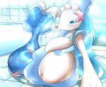  artist_request blue_eyes furry pokemon primarina smile 