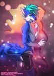  2017 5_fingers anthro big_tail biped black_bottomwear black_clothing black_nose black_underwear blue_eyes blue_fur blue_tail boxers_(clothing) canine cheek_tuft clothed clothing digital_media_(artwork) dipstick_tail eyebrows fluffy fluffy_tail folf fox fur green_hair hair hybrid long_tail looking_at_viewer male mammal multicolored_fur multicolored_tail open_mouth pink_tongue portrait short_hair side_view signature snout solo standing three-quarter_portrait tofu93 tongue topless tuft two_tone_fur two_tone_tail underwear vance_(istricer) white_fur white_hair wolf 