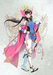  adapted_costume armor armored_boots belt blue_dress boots breasts brown_eyes brown_hair cape chkuyomi closed_mouth covered_navel d.va_(overwatch) detached_collar dress elbow_gloves elbow_pads eyebrows_visible_through_hair facepaint facial_mark full_body gem gloves greaves grey_background hand_on_hip hand_up head_wings helm helmet knee_pads lips long_hair long_sleeves looking_at_viewer medium_breasts microdress overwatch pauldrons pink_cape pink_lips scabbard sheath sheathed shoulder_pads side_slit sideboob sleeveless sleeveless_dress smile solo standing sword tabard thigh_boots thighhighs turtleneck v weapon whisker_markings white_footwear white_gloves white_legwear winged_helmet wings 