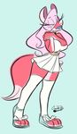  anthro canine clothed clothing crackiepipe denisse eyes_closed female footwear fox fur hair mammal shoes smile solo standing 