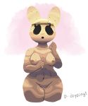  animal_crossing anthro blush breasts coco_(animal_crossing) english_text female female_nipples flustered game_(disambiguation) lagomorph mammal nintendo nipples nude pussy rabbit simple_background surprise sweat text thebonezonedeluxe video_games 