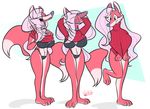  anthro big_breasts bra breasts canine clothing crackiepipe denisse female fox fur hair looking_at_viewer mammal multiple_images smile solo standing sweater toony underwear wide_hips 