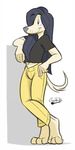  anthro canine clothed clothing crackiepipe girly hair long_hair male mammal simple_background smile solo standing 