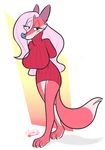  anthro canine clothed clothing crackiepipe denisse female fox fur hair looking_at_viewer mammal smile solo toony voluptuous wide_hips 