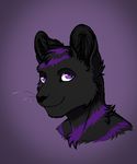  black_nose bust_(disambiguation) conduit_(character) feline fur grey_fur mammal purple_eyes purple_fur purple_stripes ratte simple_background smile stripes whiskers 