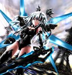  1girl black_heart blue_eyes choujigen_game_neptune long_hair neptune_(series) noire solo sword weapon white_hair 