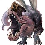  artist_name claws commentary_request dinosaur_tail dragon elsass fur monster_hunter monster_hunter:_world no_humans nostrils open_mouth sharp_teeth simple_background slit_pupils solo standing tail teeth tongue white_background wings wyvern yellow_eyes 