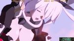  1girl 3d animated animated_gif arc_system_works bouncing_breasts breasts breathing choker cleavage elphelt_valentine eyes_closed female guilty_gear guilty_gear_xrd guilty_gear_xrd:_revelator guilty_gear_xrd:_revelator_2 jiggle large_breasts open_mouth solo tired white_hair 