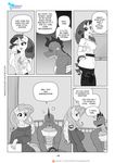  2017 anthro comic dialogue dragon embarrassed equine female fluttershy_(mlp) friendship_is_magic horse male mammal monochrome muscular my_little_pony pia-sama rarity_(mlp) reptile scalie spike_(mlp) text 