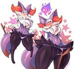  &lt;3 2017 4_fingers alternate_version_available anthro blush braixen canine chest_tuft clothing digital_media_(artwork) dipstick_tail eyelashes female fluffy fox fur half-closed_eyes inner_ear_fluff lizardbat_(artist) mammal multicolored_fur multicolored_tail navel nintendo open_mouth orange_fur panties panties_aside paws pok&eacute;mon presenting pussy red_eyes semi-anthro simple_background smile solo standing thick_thighs tuft underwear video_games white_background white_fur wide_hips yellow_fur 