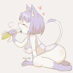  apple_amee banana cat furry purple_hair short_hair tongue 