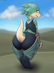  big_butt blush butt ever_oasis female nintendo scalie thick_thighs unknown_artist video_games 