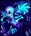  animated_skeleton bone gaster_blaster magic male sans_(undertale) skeleton solo undead undertale video_games walkingmelonsaaa 