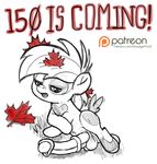  anniversary balls canada canada_day cub erection friendship_is_magic hyper leaf looking_at_viewer male maple_(plant) maple_leaf my_little_pony patreon penis smudge_proof solo young 
