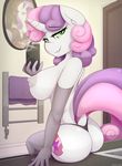  2017 aged_up anthro anthrofied areola armwear big_breasts breasts cellphone clothing cutie_mark elbow_gloves equine female friendship_is_magic gloves hair hi_res holding_object inside legwear looking_at_viewer mammal multicolored_hair my_little_pony nipples pegasus phone solo sweetie_belle_(mlp) thebatfang thigh_highs towel two_tone_hair underwear wings 