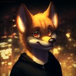  2016 anthro brown_eyes canine city clothed clothing digital_media_(artwork) male mammal mylafox smile solo wolf yokhame 