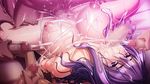  1_girl cum huge_breasts purple_hair rape rinjin_ni_kowasareteiku_ore_no_tsuma sweat tagme 