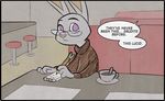  anthro clothed clothing colored disney eyewear female glasses lagomorph looking_at_viewer mammal mistermead rabbit text violet_hopps zootopia 