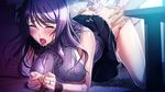  1_boy 1_girl huge_breasts purple_hair rape rinjin_ni_kowasareteiku_ore_no_tsuma tagme 