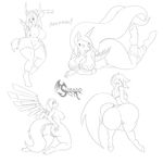  2015 anthro anthrofied barefoot big_breasts big_butt breasts butt clothing dialogue english_text equine fan_character feathered_wings feathers feet female friendship_is_magic hair half-closed_eyes hand_on_butt hi_res hooves horn huge_breasts humanoid_feet legwear long_hair looking_back mammal my_little_pony plantigrade princess_celestia_(mlp) pussy suirano text wide_hips winged_unicorn wings 