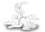  2015 anthro anthrofied breasts clothing cutie_mark duo earth_pony equine female female/female friendship_is_magic gloves hair half-closed_eyes holding_object horn horse legwear mammal my_little_pony nipples octavia_(mlp) open_mouth paddle pony rarity_(mlp) spanking stockings suirano tongue unicorn 