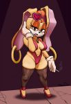  anthro cigarette clothed clothing deersun ear_piercing eyewear female footwear high_heels hoop_earrings lagomorph mammal piercing rabbit shoes solo sonic_(series) sunglasses vanilla_the_rabbit ♂ 