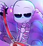  animated_skeleton bdsm bone clothed clothing collar domination hi_res humanoid jacket leash male not_furry petplay raised_eyebrow ribcage roleplay sans_(undertale) simple_background skeleton smile solo ttoba undead undertale video_games 